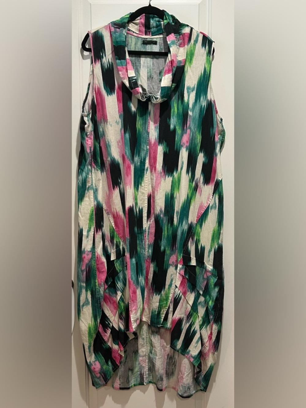For Cynthia Sleeveless High-Low Dress in Pink, Green, Teal, Black